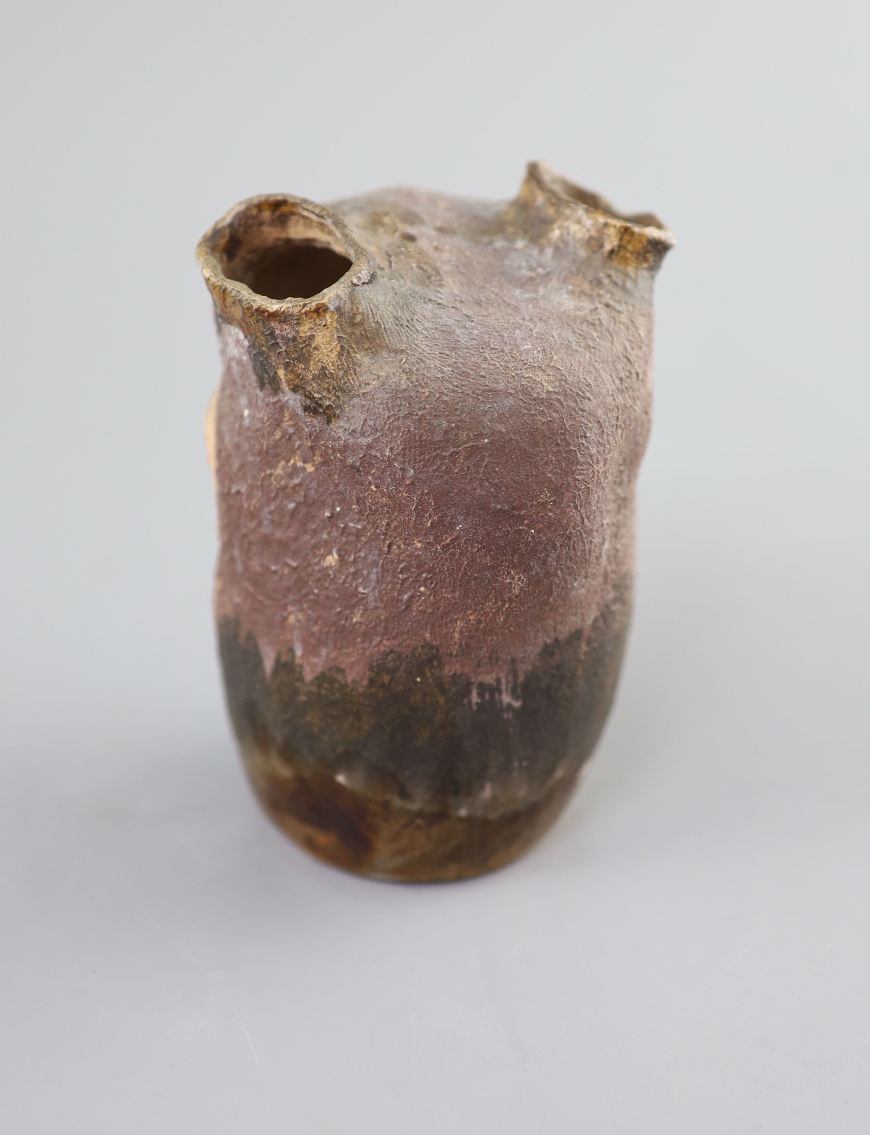 An unusual Martin Bros stoneware grotesque bulb pot, dated 1907, 14cm high